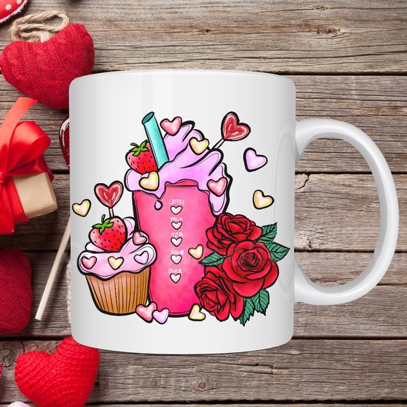 Valentines Day Mugs - Pink Skeleton - Picture 7 of 8